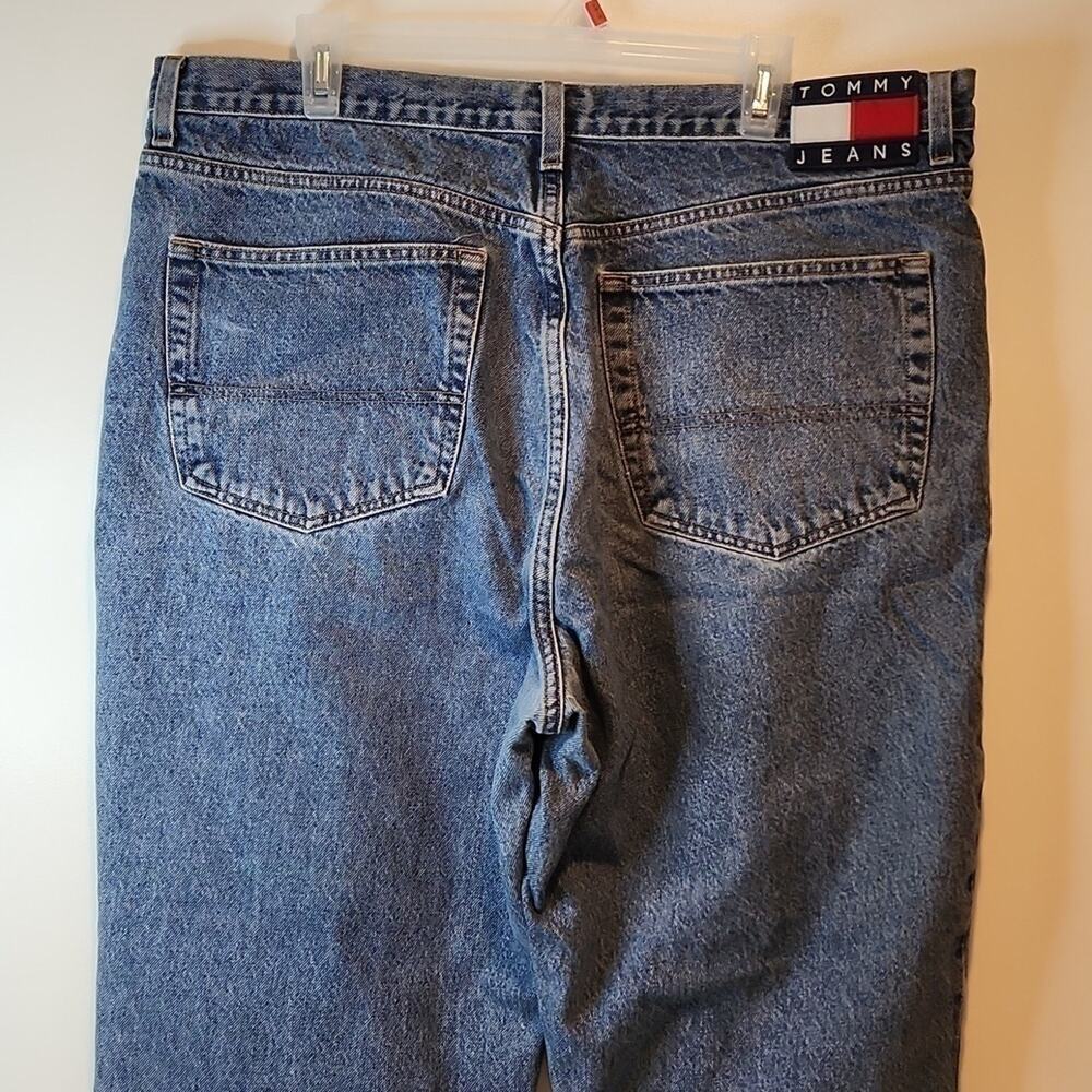 Vintage Tommy Hilfiger Y2K Denim Jeans Medium Wash Large Logo Men's Sz 40/32 - Picture 14 of 16